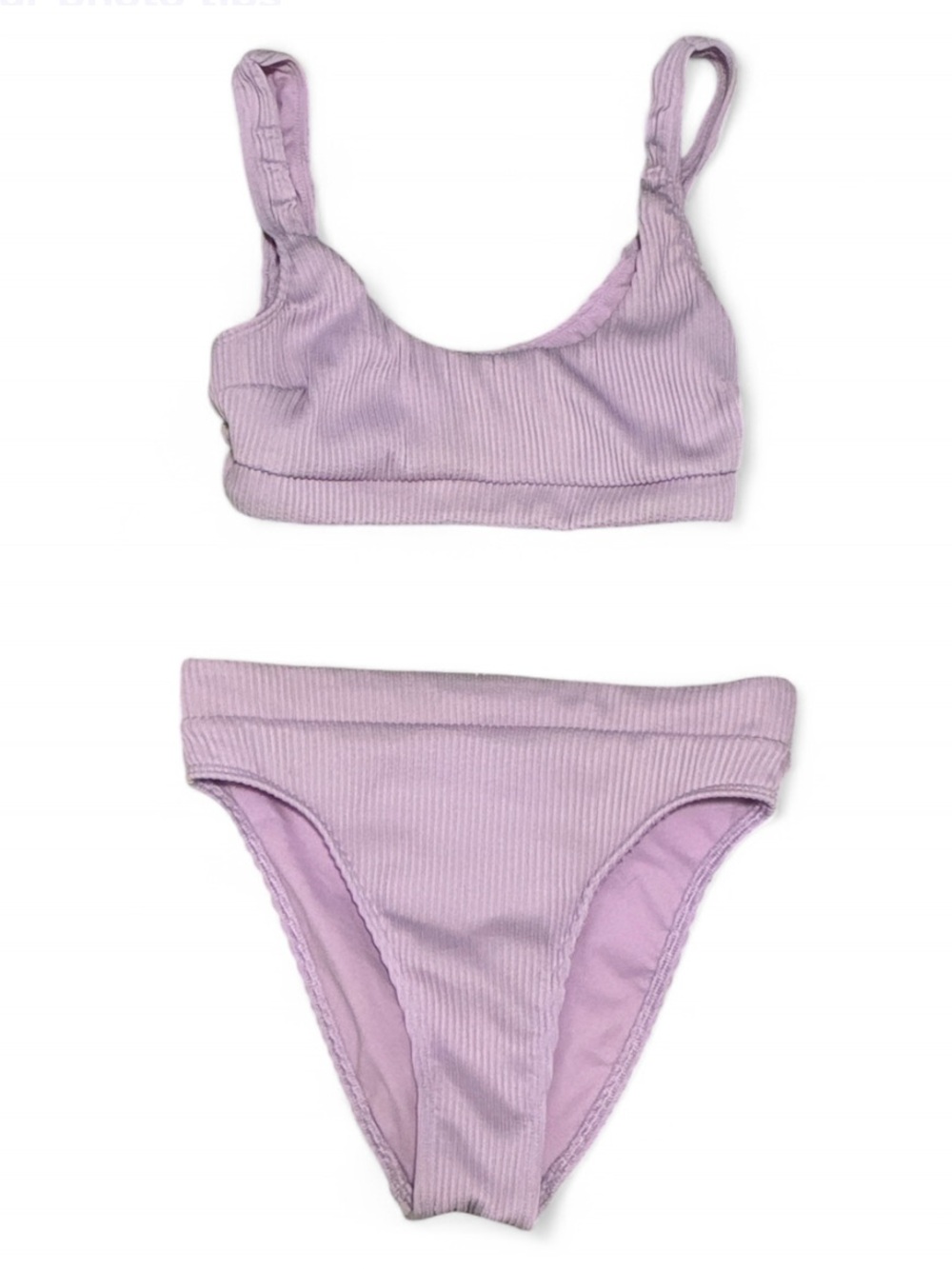 Hollister Light Purple Ribbed High Waisted Bikini Swimsuit